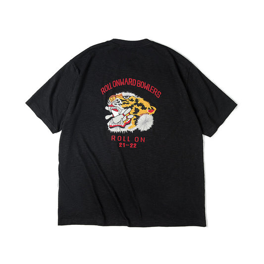 Retro Tiger Embroidered Cotton T-shirt