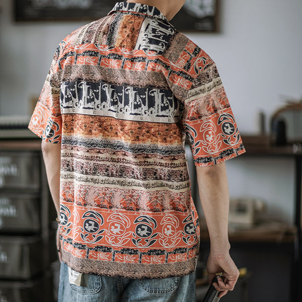 Vintage Printed Summer Short Sleeves Shirts